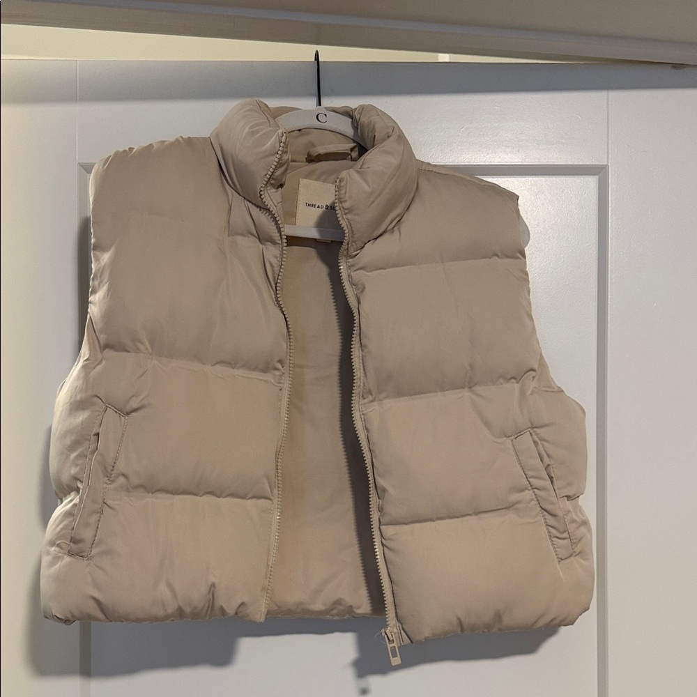 Thread & Supply Beige Quilted Vest